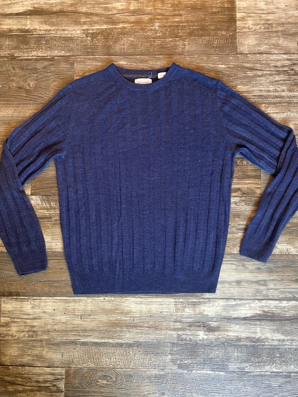 Men's Navy Ribbed Crewneck Sweater